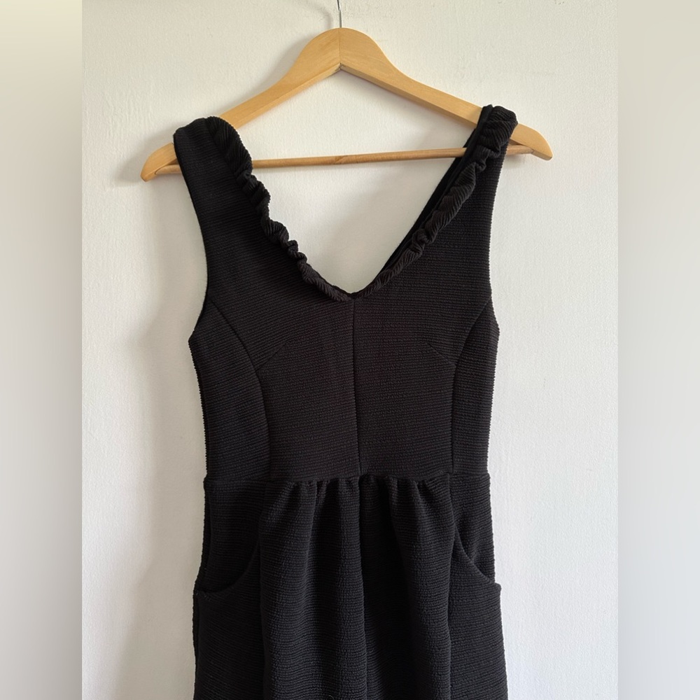 Anthropologie Maeve Black Ruffle Ottoman Cocktail Dress Size XS EUC - Picture 4 of 13